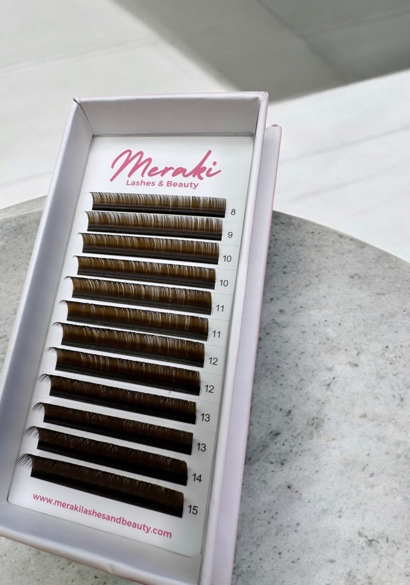 Brown Lash Collection - 0.05 Volume Individual CC & D | Meraki - Meraki Lashes and Beauty