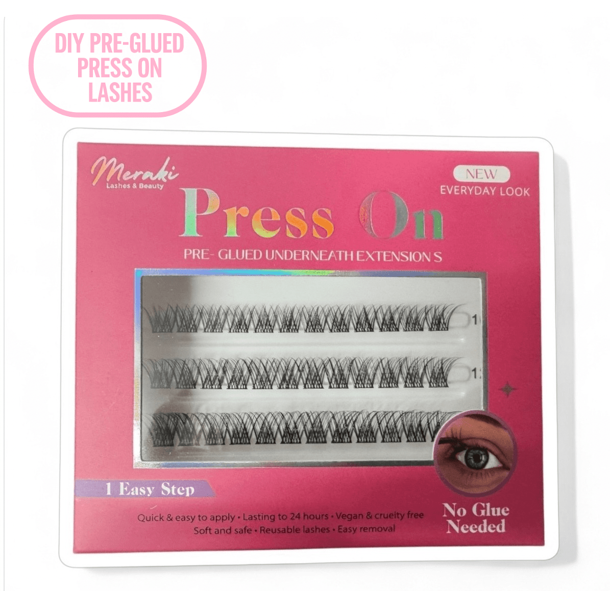 DIY Lashes Pre - Glued Press - On - No Glue Needed | Meraki - Meraki Lashes and Beauty