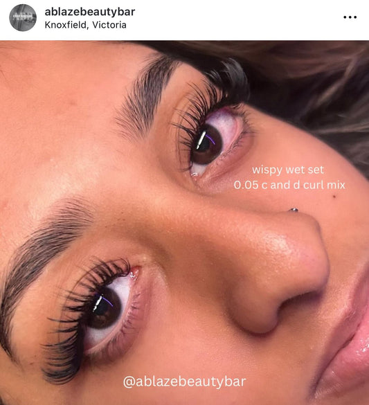 0.07 Volume Lash Extensions - Korean PBT, Ultra - Black | Meraki - Meraki Lashes and Beauty