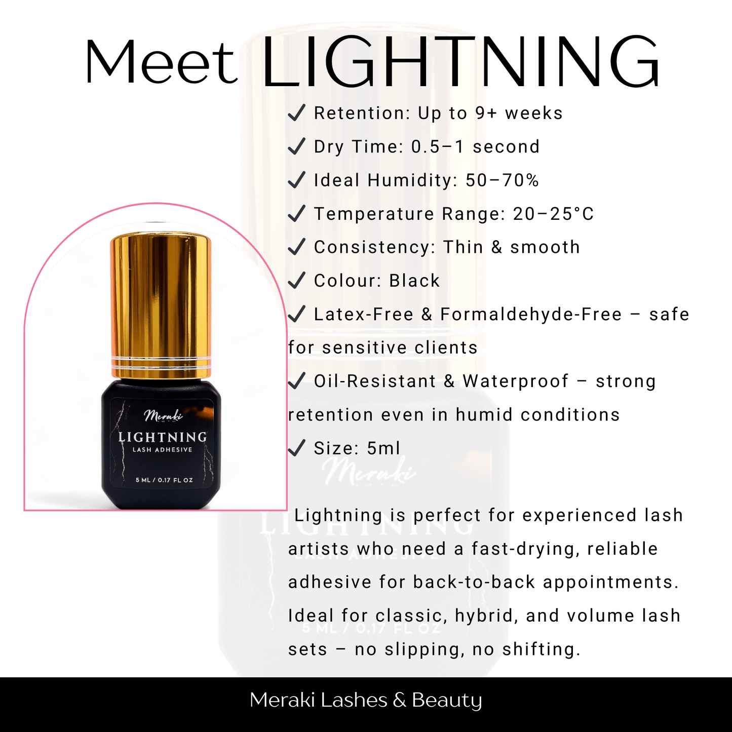 Meraki Lightning Lash Adhesive | Fast Drying Lash Glue - Meraki Lashes and Beauty