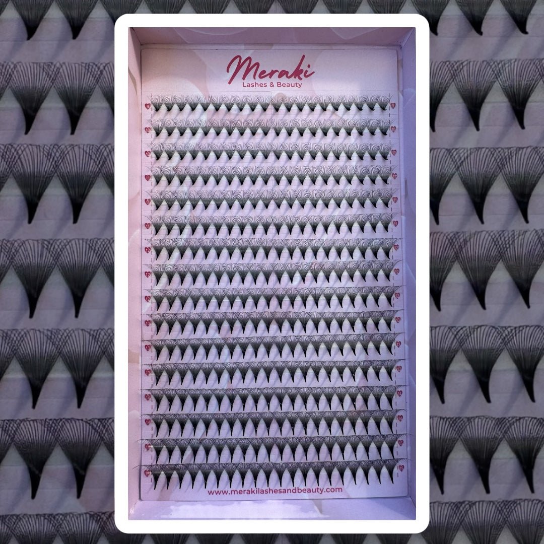 20D Pointy Stem Volume Fans - 0.03 | Meraki - Meraki Lashes and Beauty