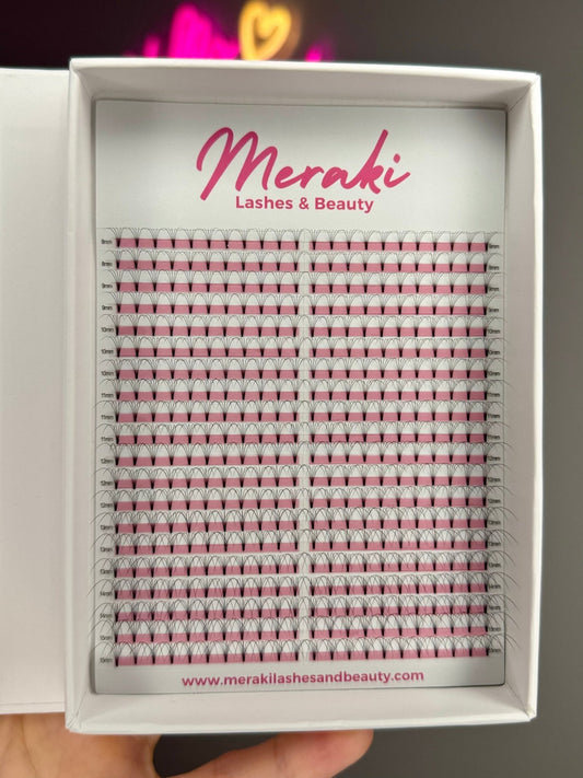 5D 0.07 Short Stem Premade Volume Fans - Meraki Lashes and Beauty