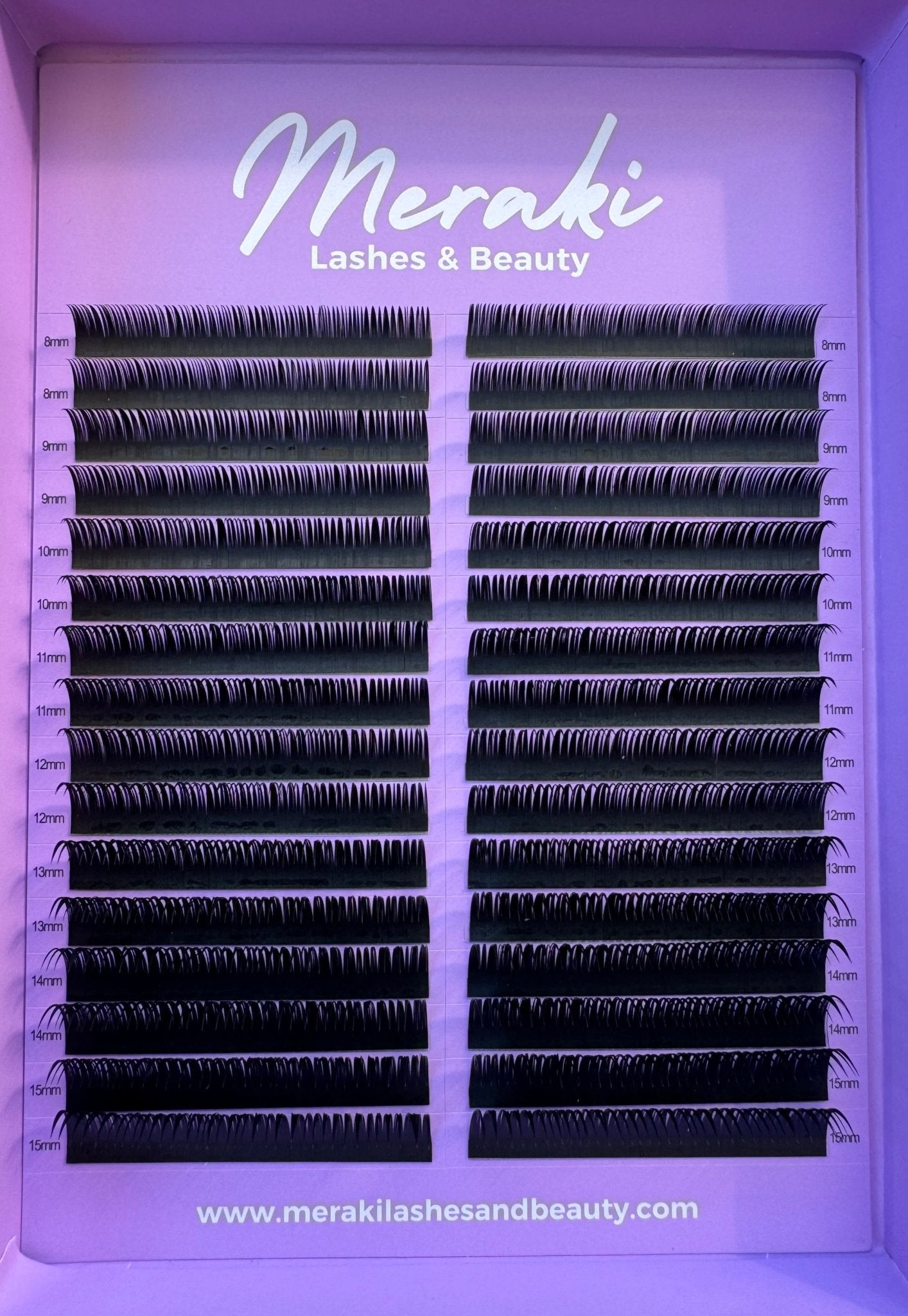 Wet Look Premade Volume Lash Fans - 8 - 15mm Mixed | Meraki - Meraki Lashes and Beauty