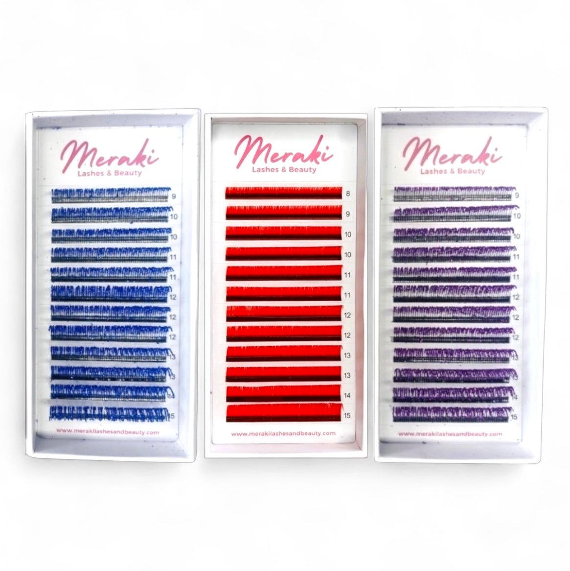 Coloured Volume Lash Extensions - Red, Neon & Glitter | Meraki