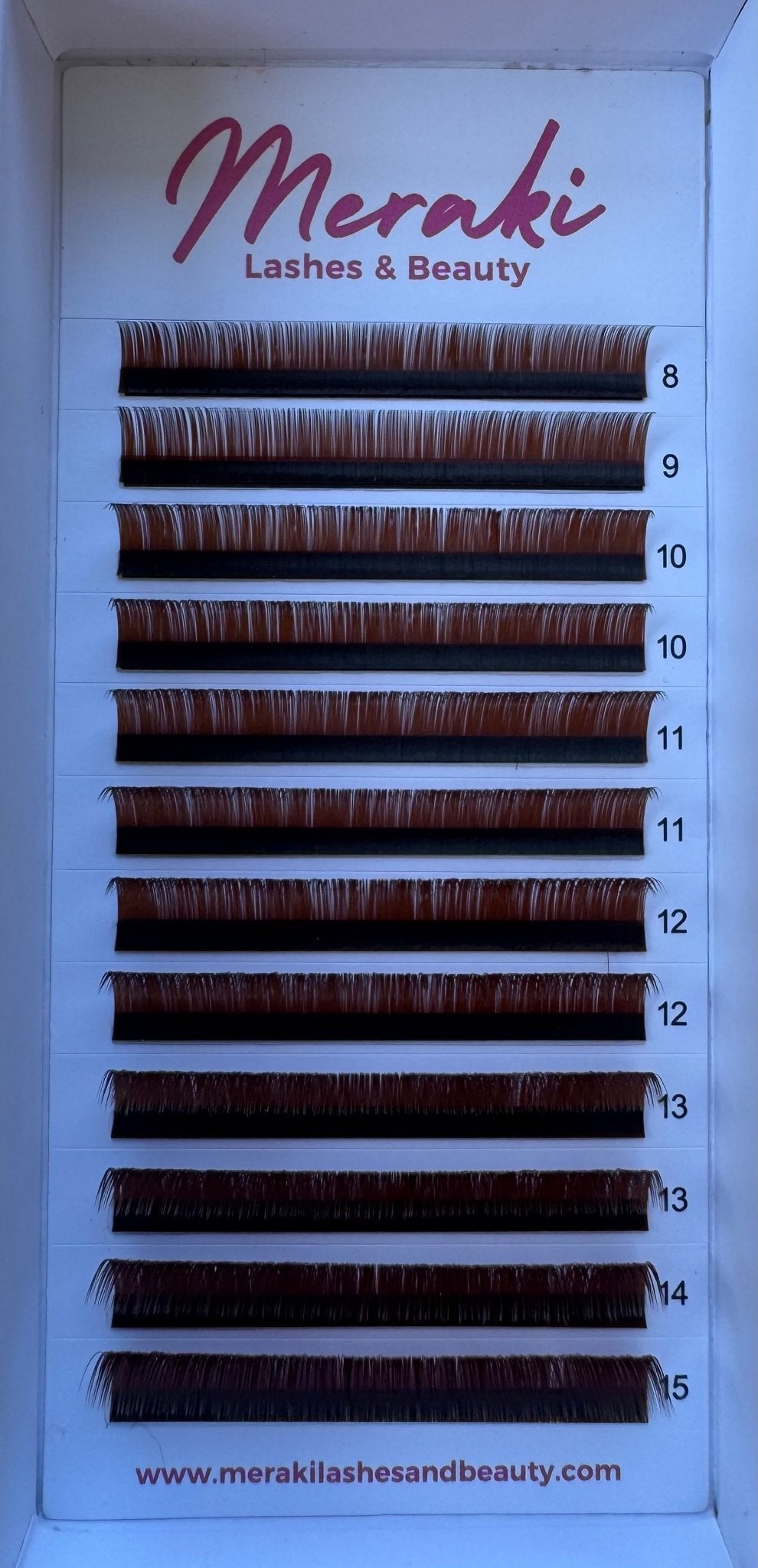 Brown Lash Collection - 0.05 Volume Individual CC & D | Meraki - Meraki Lashes and Beauty
