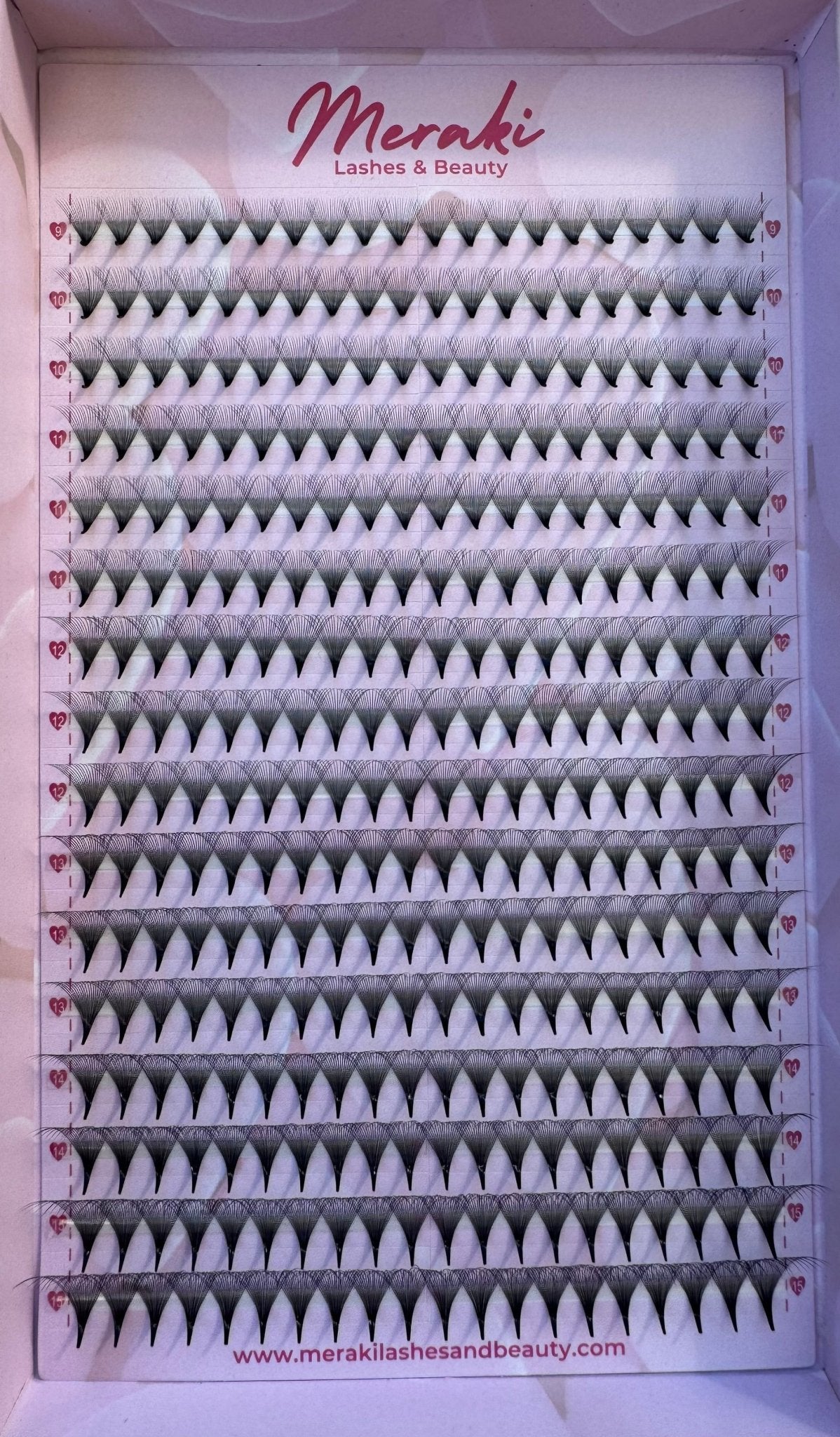 20D Pointy Stem Volume Fans - 0.03 | Meraki - Meraki Lashes and Beauty