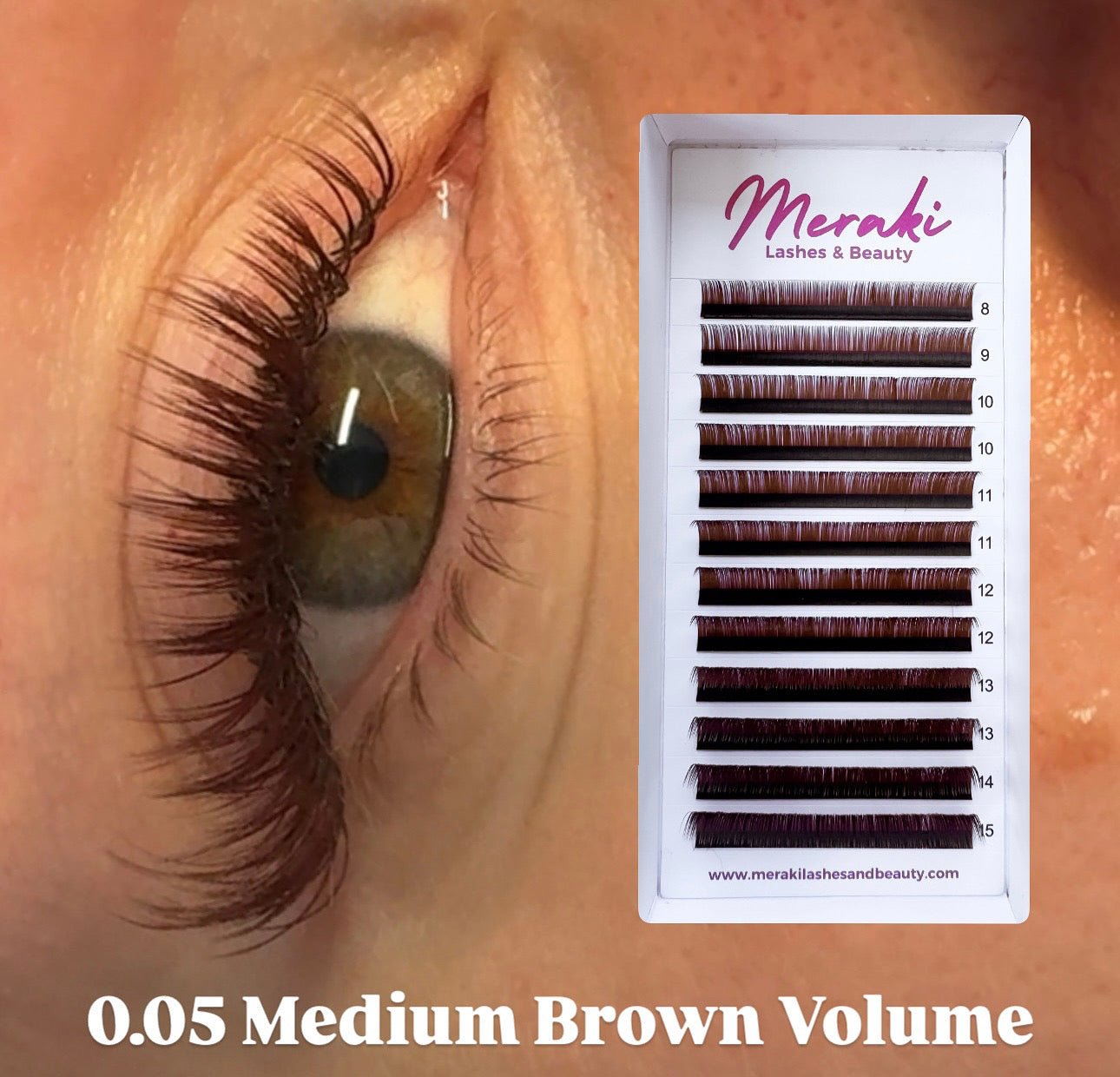 Brown Lash Collection - 0.05 Volume Individual CC & D | Meraki - Meraki Lashes and Beauty