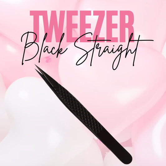 Black Titanium Straight Tweezer