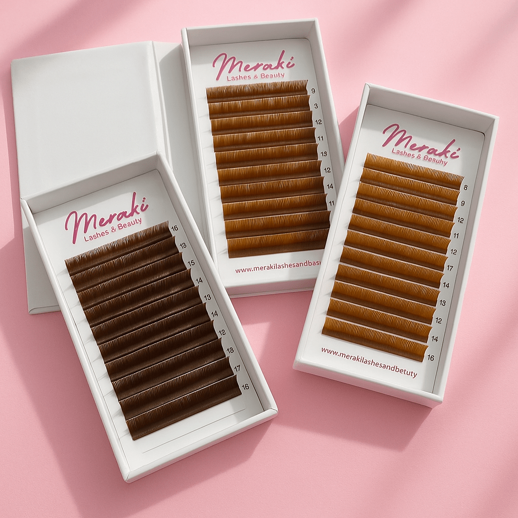 Brown Lash Collection - 0.05 Volume Individual CC & D | Meraki - Meraki Lashes and Beauty