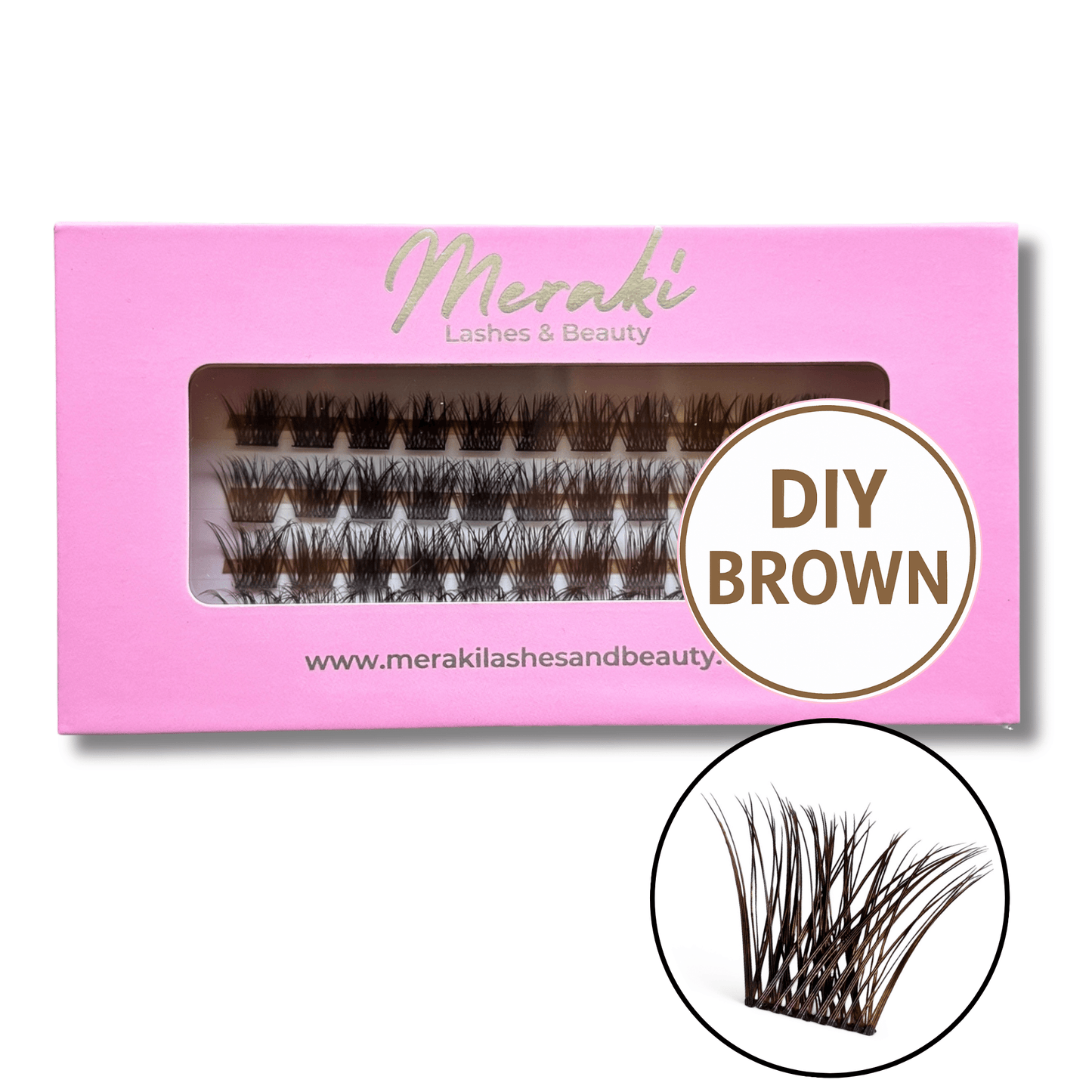 DIY Lash Extensions Australia - Full Volume Style - Brown - Meraki Lashes and Beauty