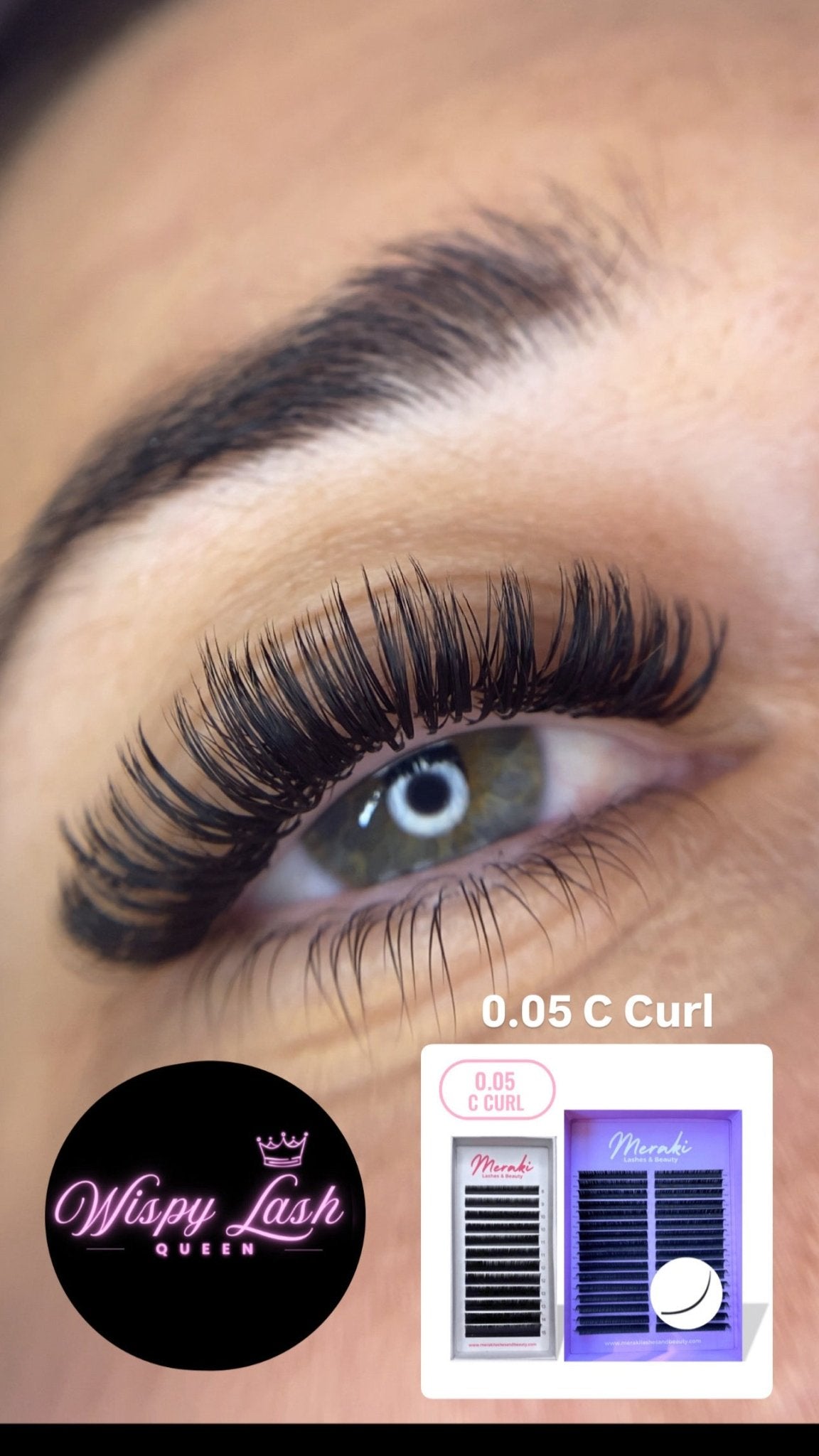 0.05 C Curl Volume Eyelash Extensions - Meraki Lashes and Beauty