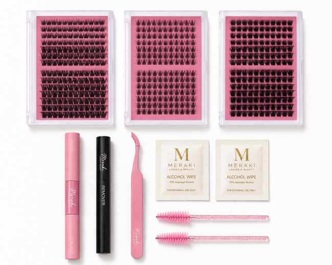 The Ultimate Kit |Up to 45 Full Sets|450 Lash Clusters DIY lash bond and seal kit