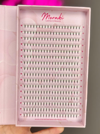 10D 0.05 Pointy Stem Premade Volume Fans - Meraki Lashes and Beauty