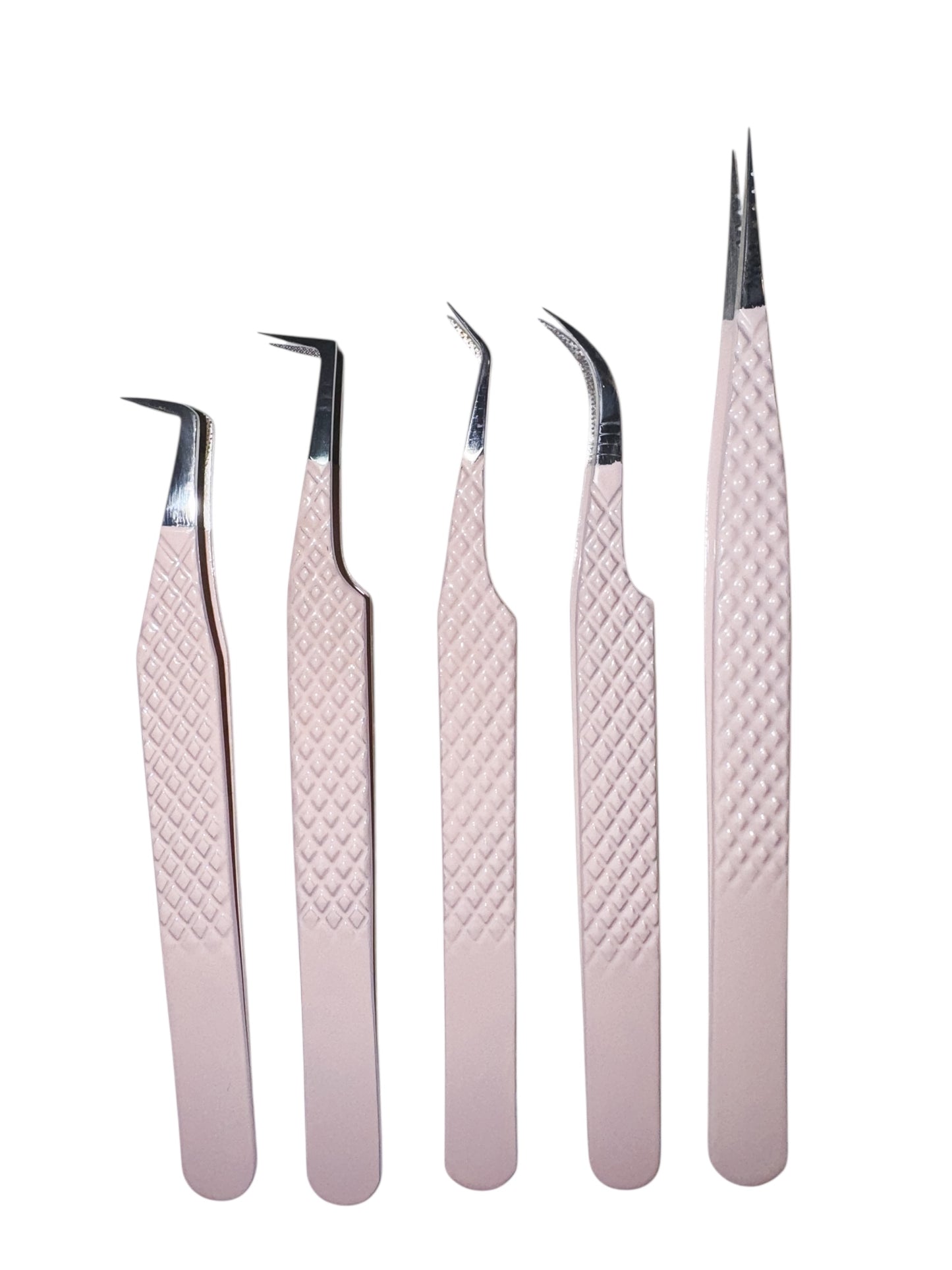 Baby Pink Fibre Tip Tweezer Bundle