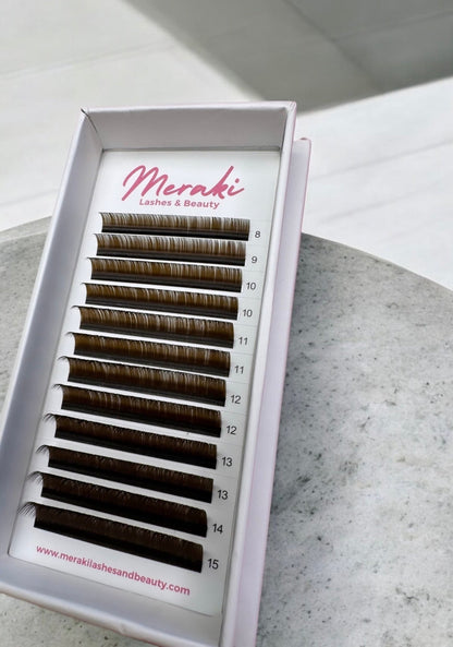 Brown Lash Collection - 0.05 Volume Individual CC & D | Meraki - Meraki Lashes and Beauty