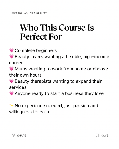 3 - Day Sunshine Coast - Lash Extension Course - 2026 - Meraki Lashes and Beauty