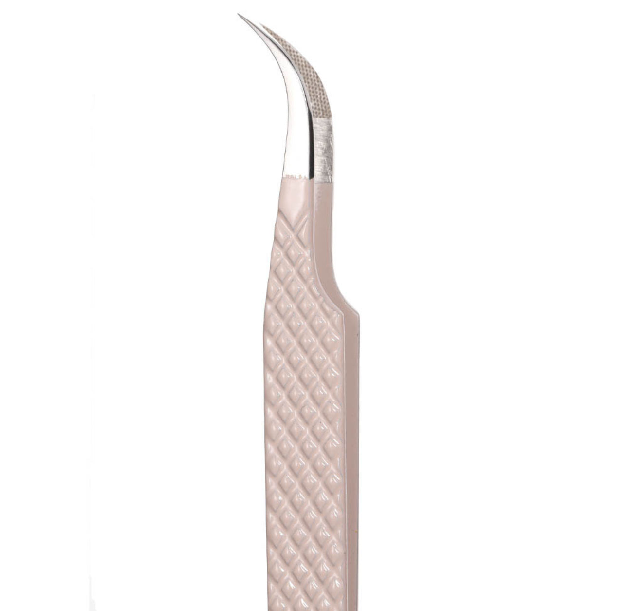 Baby Pink Curved Fibre Tip Tweezer