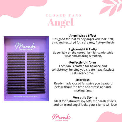 Angel Lashes – Premade Closed Fans | Light, Wispy & Fluffy Volume Extensions