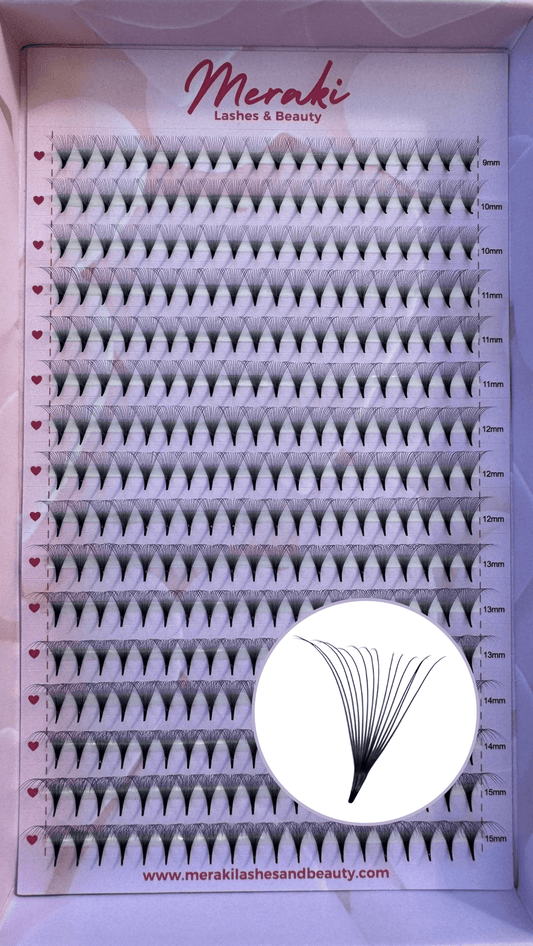 14D Pointy Stem Volume Fans - 0.05 | Meraki - Meraki Lashes and Beauty