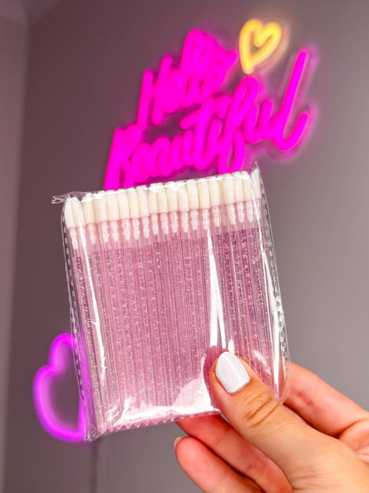 Lip Wands Pink Glitter 50 Pack - Meraki Lashes and Beauty