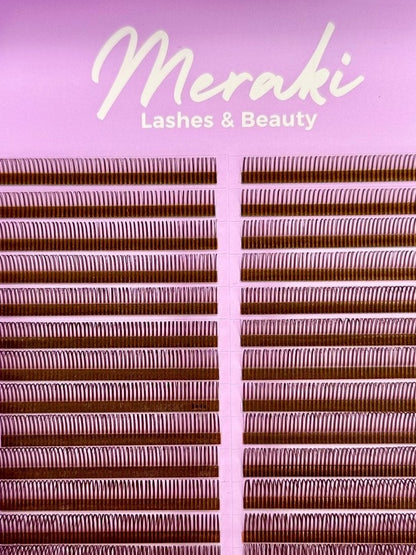 Brown Angel 0.07 Closed Premade Fans - Meraki Lashes and Beauty