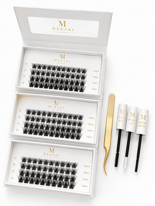 The Luxe Press on Kit | Mix & Match Any 3 Styles |Up to 14 Full Sets - Meraki Lashes and Beauty