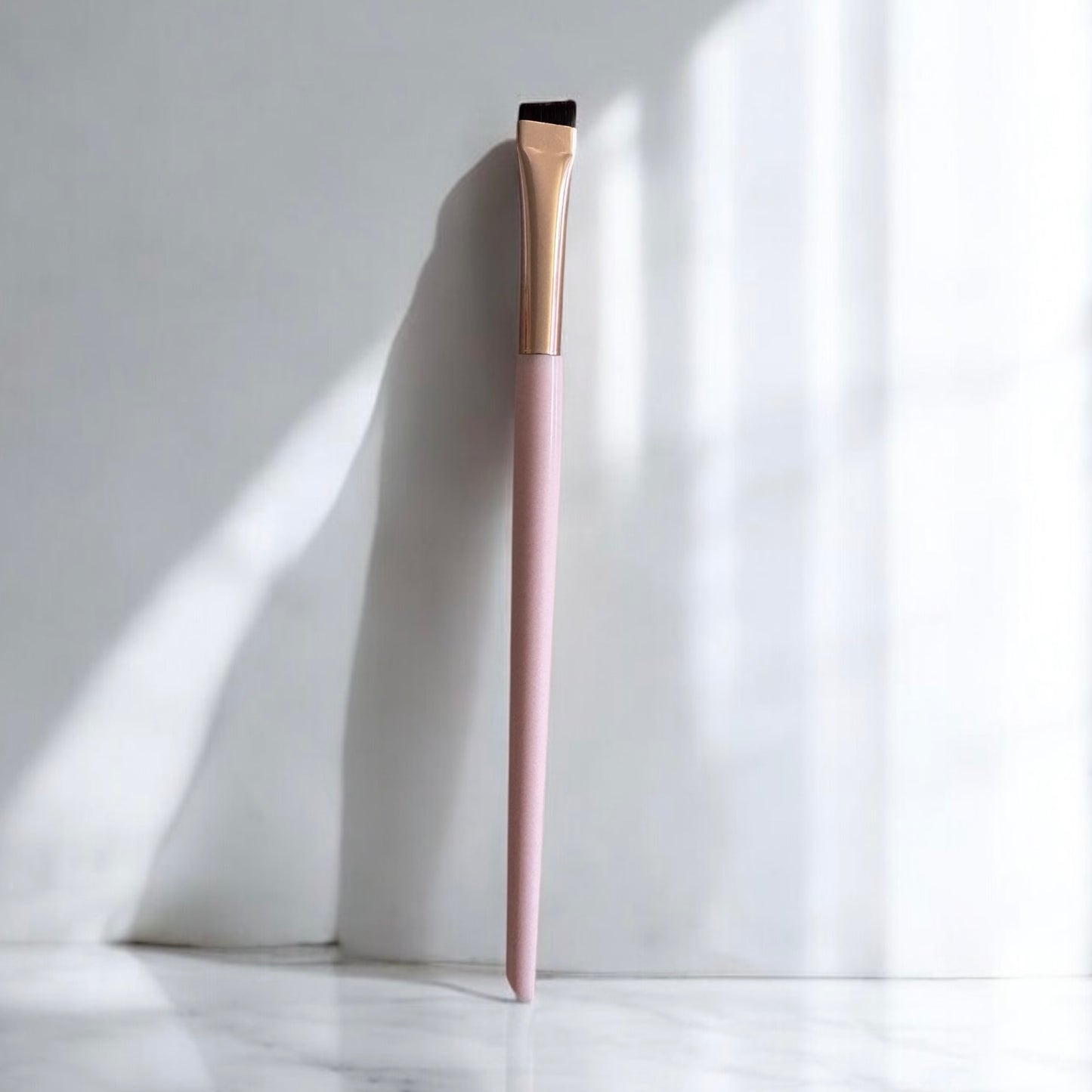 Precision Angled Brow Brush – Rose Gold & Pink Handle