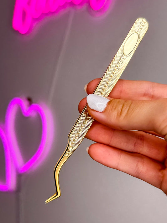 Gold Penguin Tweezer - Meraki Lashes and Beauty