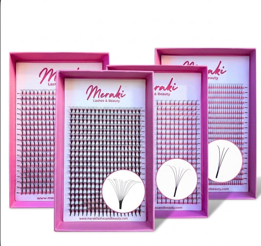 Long Stem Premade Fan Bundle - Meraki Lashes and Beauty