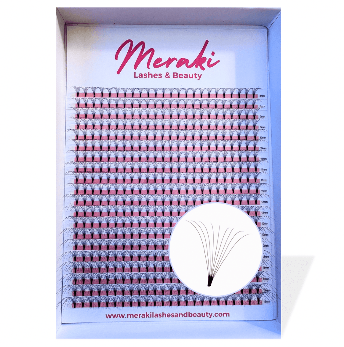 9D Short Stem Volume Fans - 0.05 C&D Curl | Meraki - Meraki Lashes and Beauty