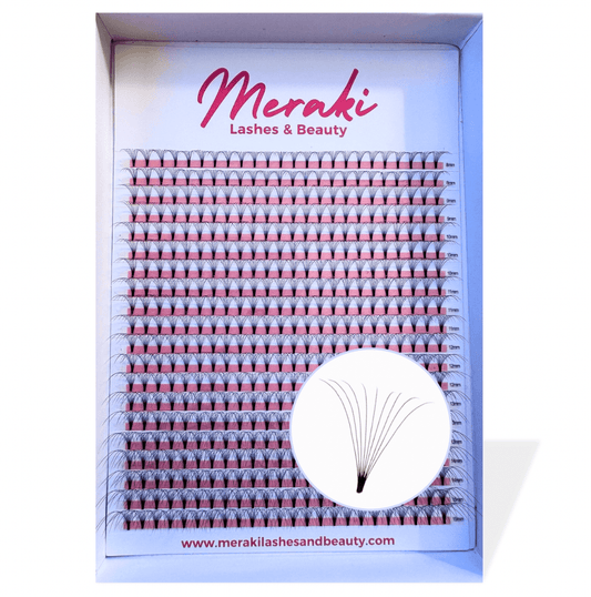9D Short Stem Volume Fans - 0.05 C&D Curl | Meraki - Meraki Lashes and Beauty
