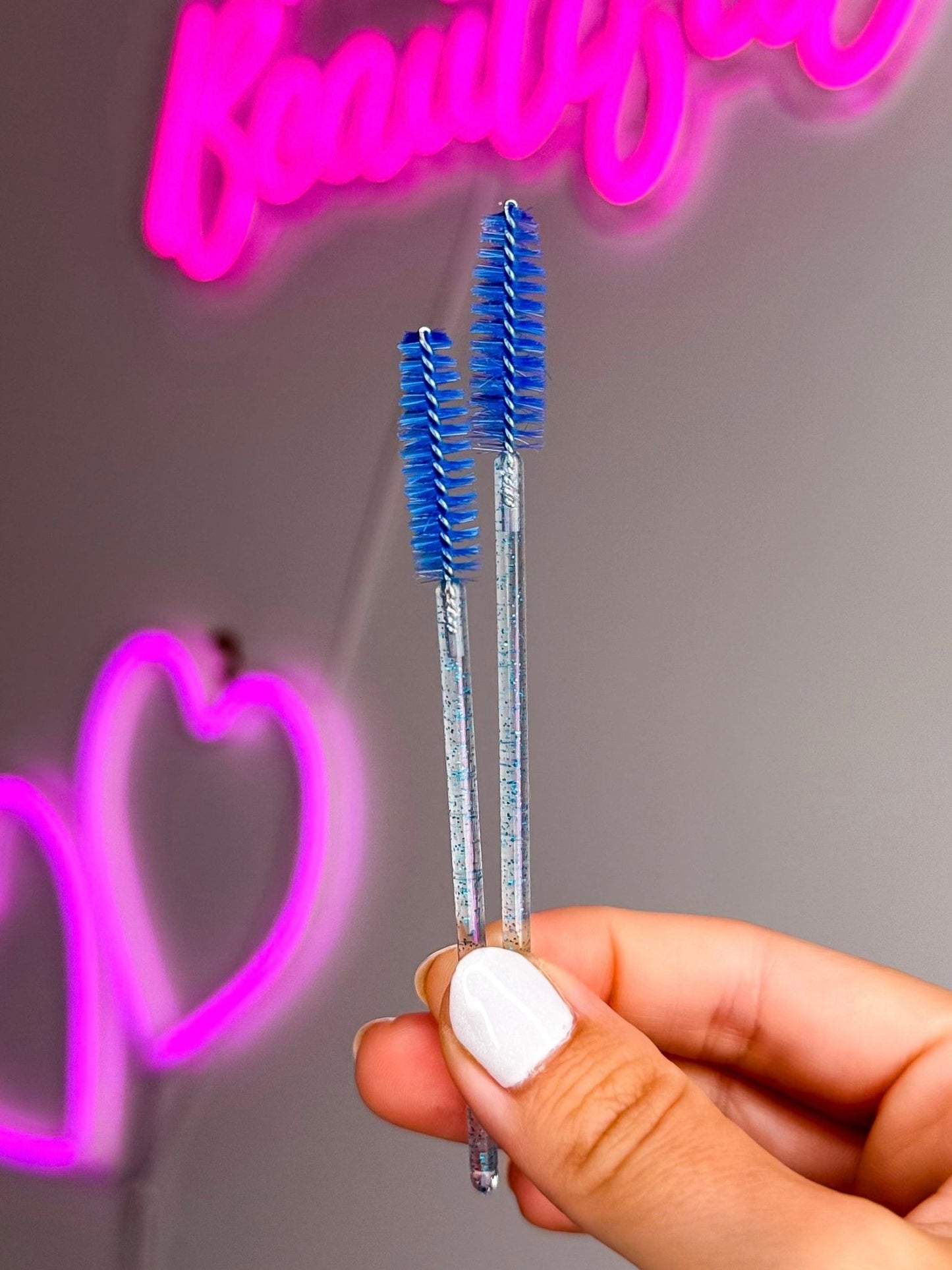 Blue Glitter Spoolies 50 Pack - Meraki Lashes and Beauty