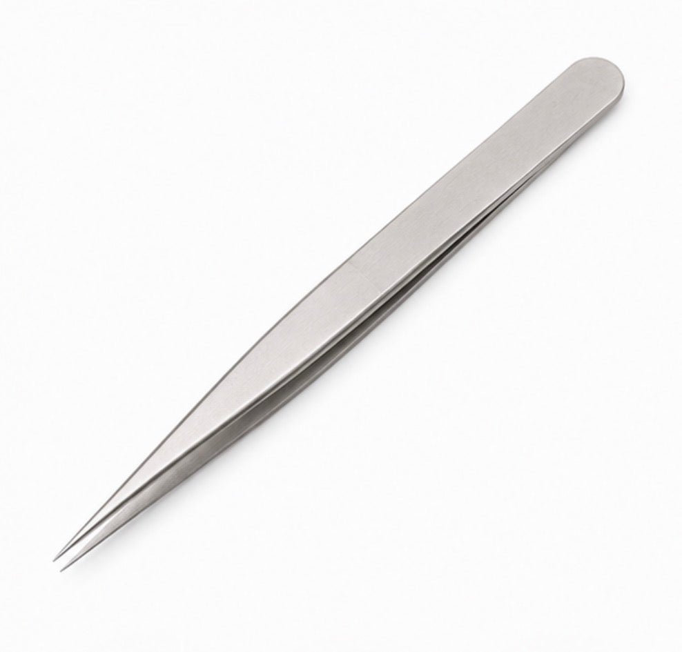 Silver Straight Tweezers - Meraki Lashes and Beauty