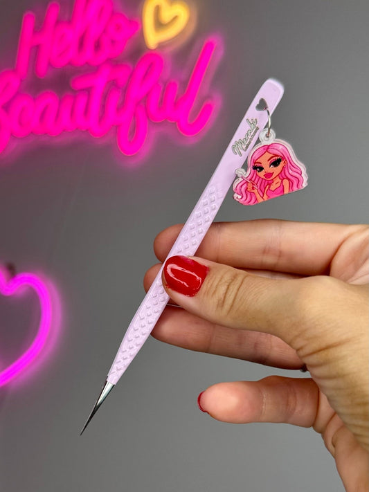 Straight Meraki Bratz Keychain Fibre Tip Tweezer - Meraki Lashes and Beauty