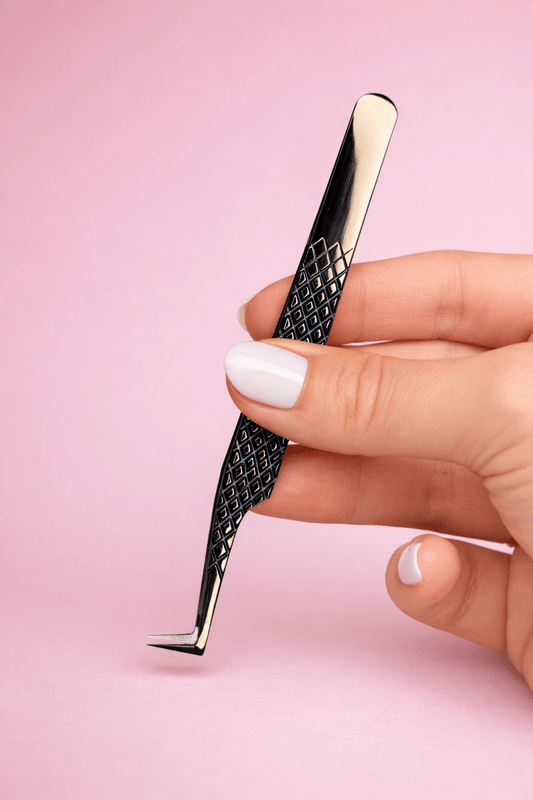 Black 90° Fibre Tip Tweezer - Meraki Lashes and Beauty