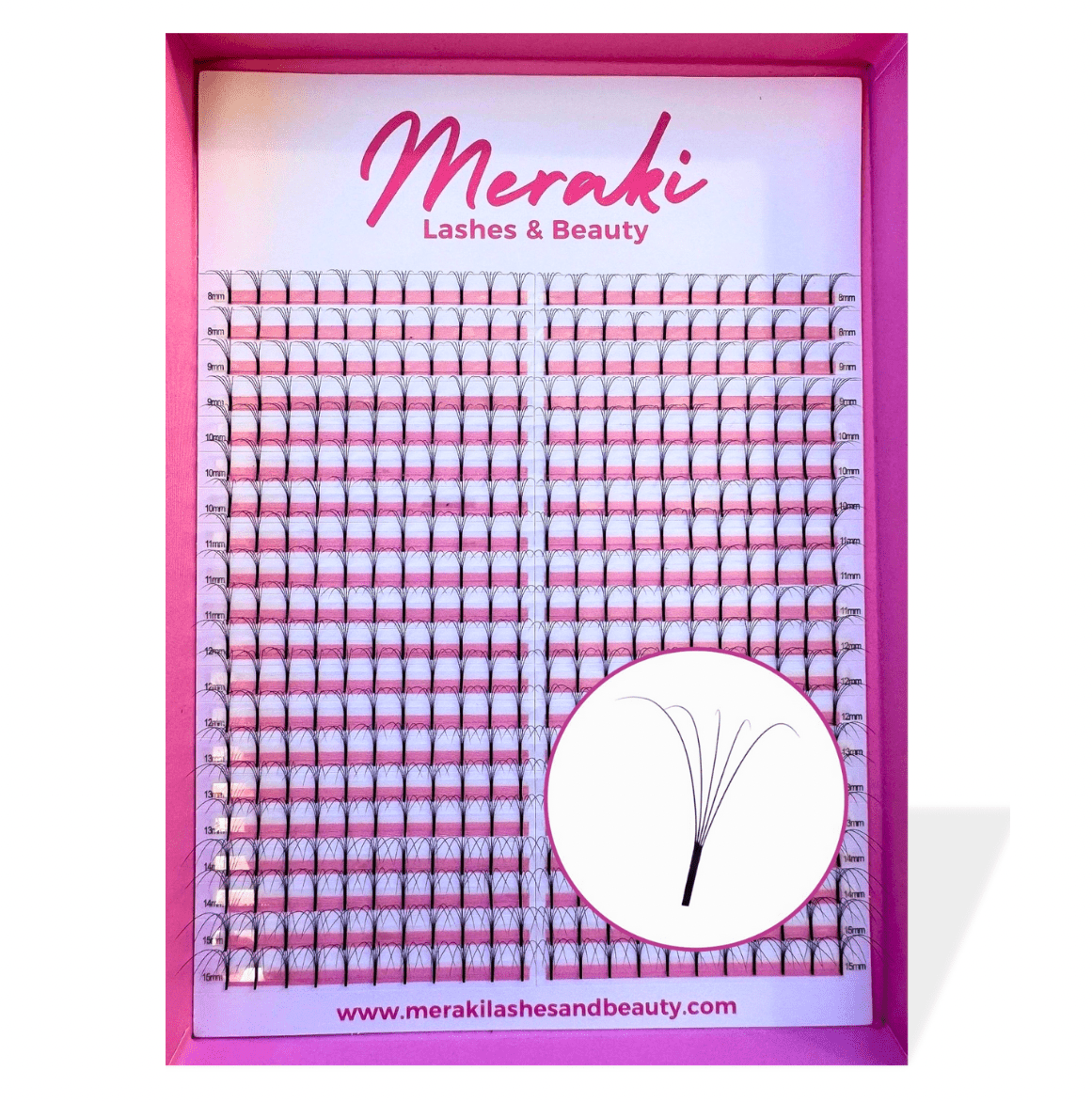 5D Long Stem Volume Fans - D Curl | Meraki - Meraki Lashes and Beauty