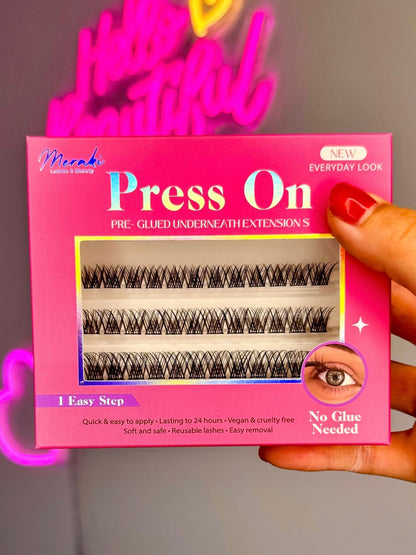 DIY Press On, 30 Pre Glued Lash Clusters & Applicator — Light Volume Style - Meraki Lashes and Beauty