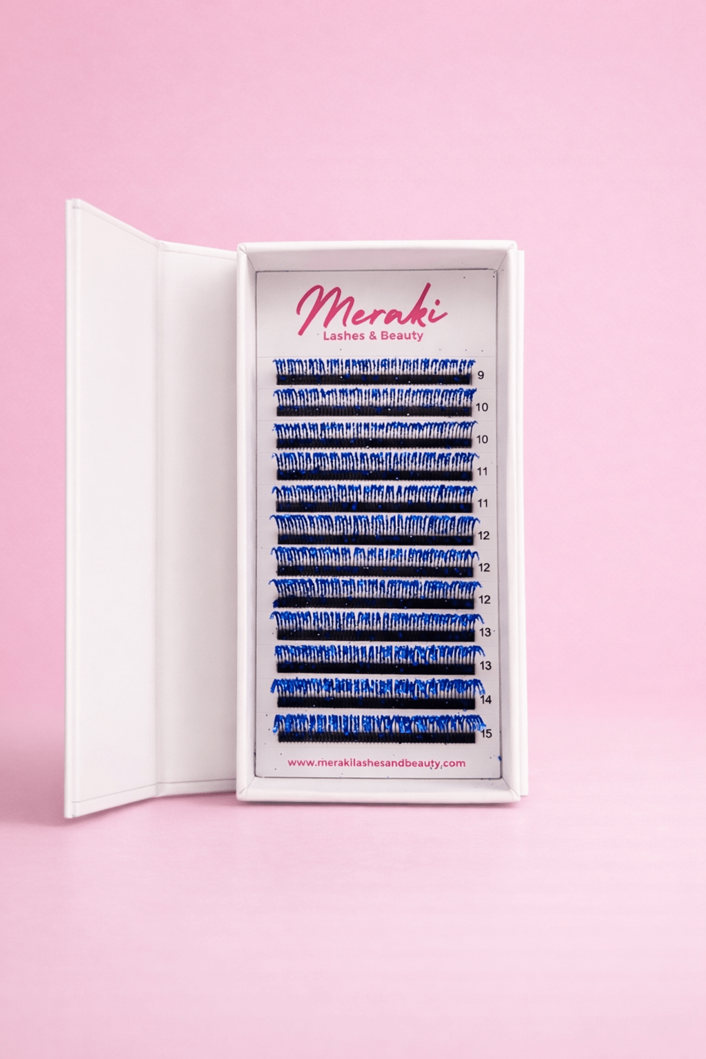 Blue Glitter Spikes - D Curl - Meraki Lashes and Beauty