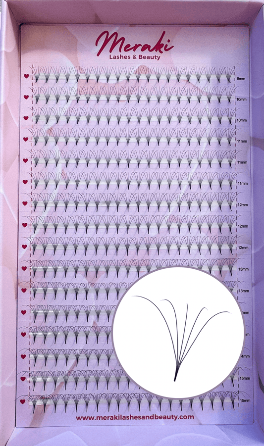 5D Pointy Stem Volume Fans - 0.07 | Meraki - Meraki Lashes and Beauty