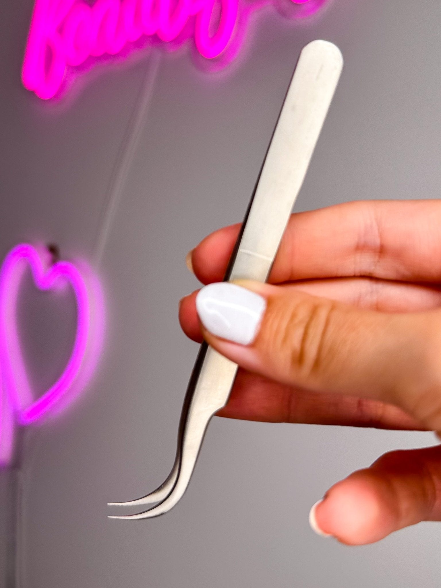 Silver Curved Tweezers - Meraki Lashes and Beauty