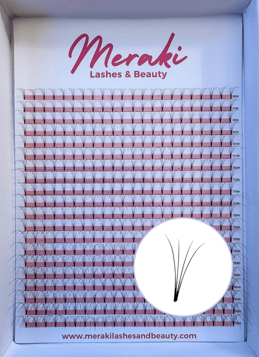 4D Short Stem Volume Fans - 0.07 C&D, 0.10 D | Meraki - Meraki Lashes and Beauty