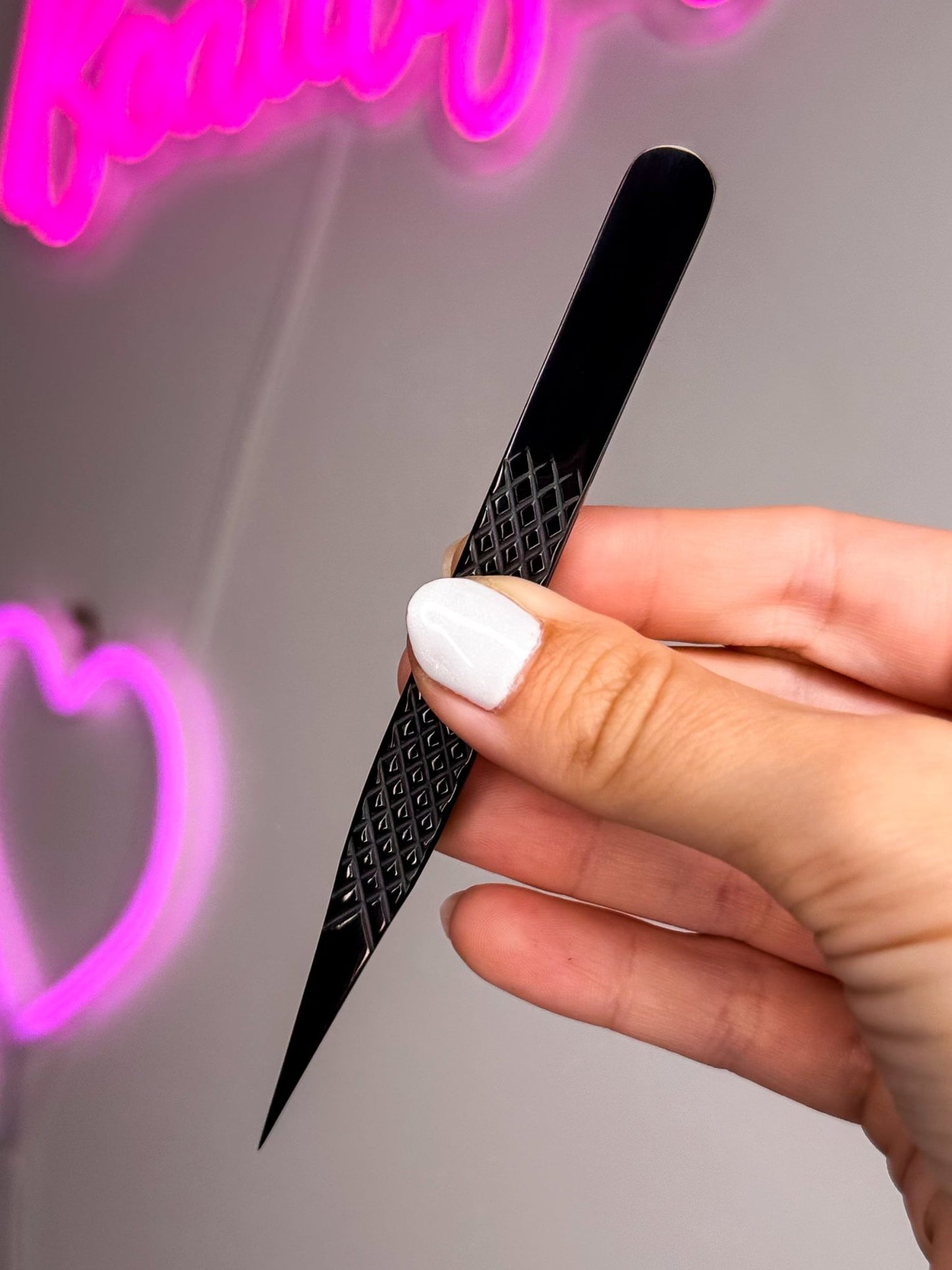 Black Straight Tweezer - Meraki Lashes and Beauty