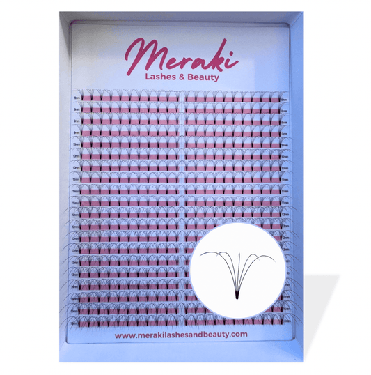 5D Short Stem Volume Fans - 0.07 C&D, 0.10 D | Meraki - Meraki Lashes and Beauty