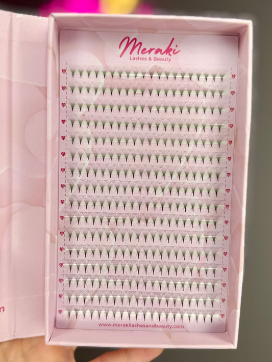 8D 0.05 Pointy Stem Premade Volume Fans - Meraki Lashes and Beauty