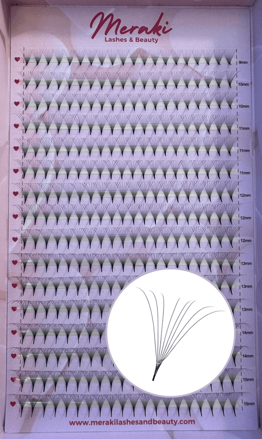 8D Pointy Stem Volume Fans - 0.05 | Meraki - Meraki Lashes and Beauty
