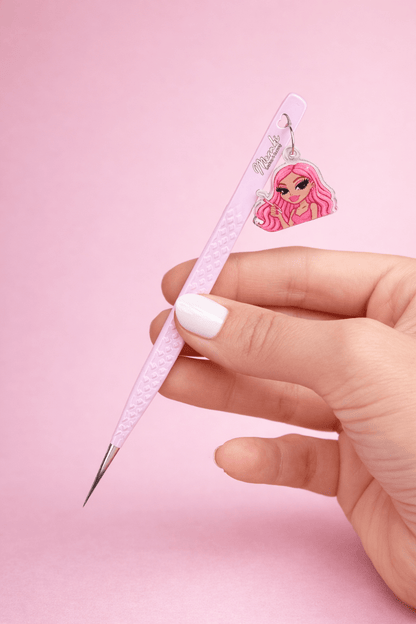 Straight Meraki Bratz Keychain Fibre Tip Tweezer - Meraki Lashes and Beauty