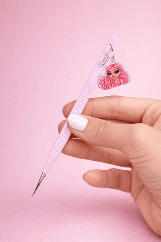 Straight Meraki Bratz Keychain Fibre Tip Tweezer - Meraki Lashes and Beauty