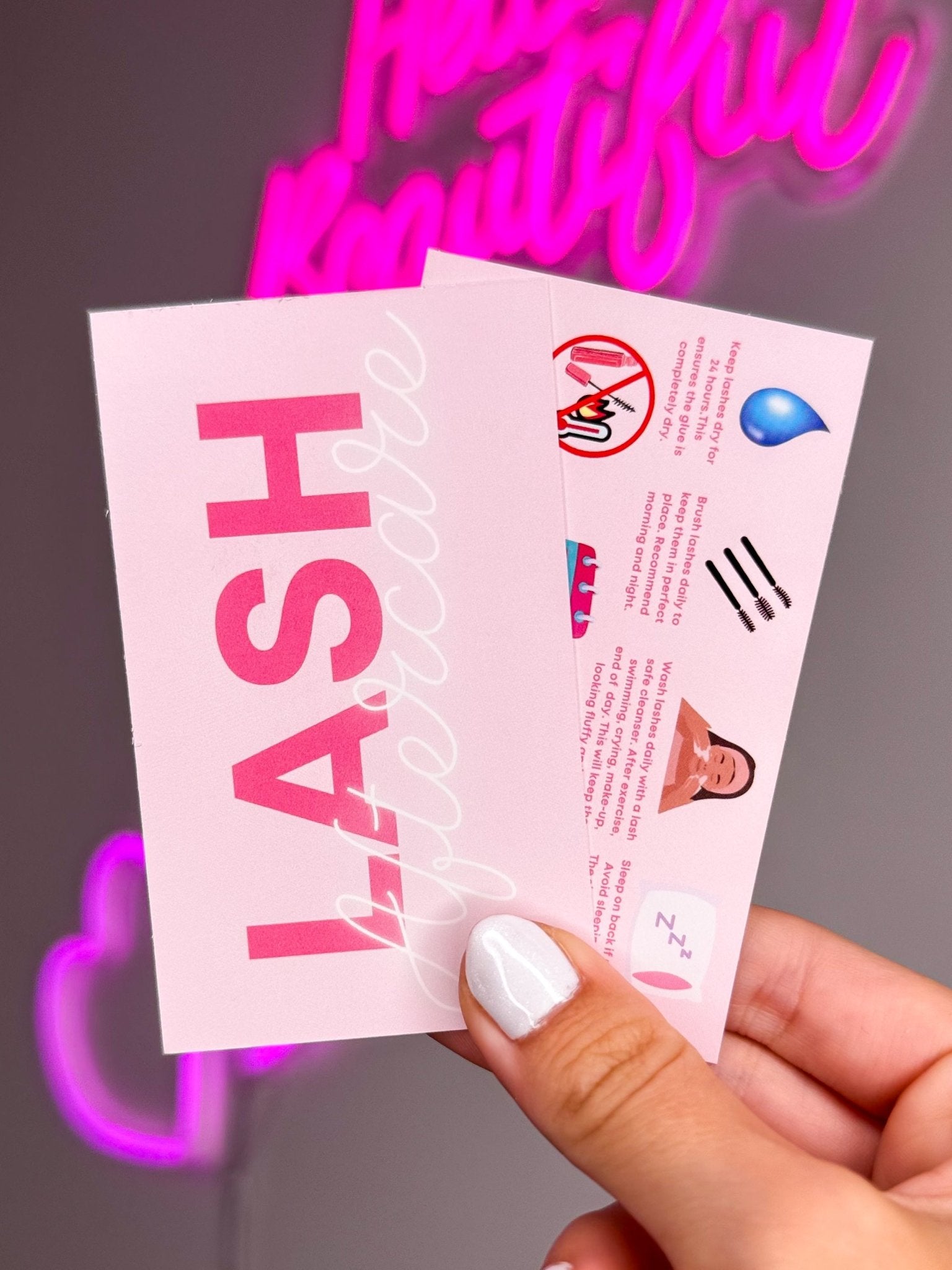 Lash Extensions Aftercare Cards 20 Pack - Meraki Lashes and Beauty