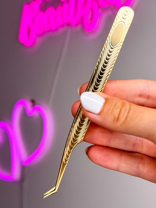 Gold Queen Tweezer - Meraki Lashes and Beauty