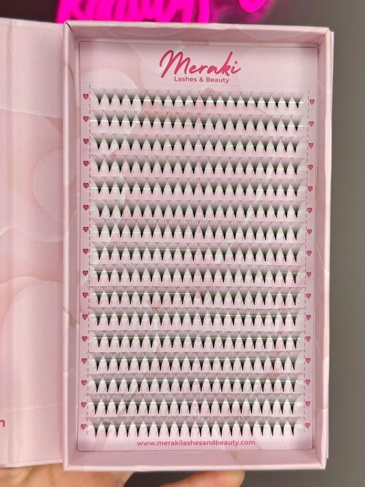 14D 0.05 Pointy Stem Premade Volume Fans - Meraki Lashes and Beauty